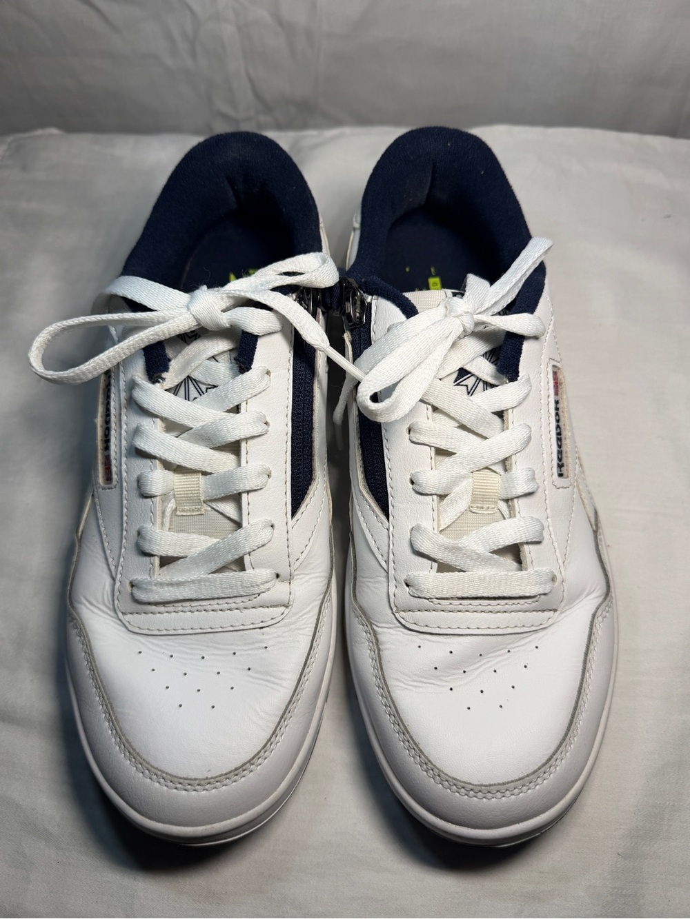 Reebok Kids White and Navy Lace-Up Sneakers